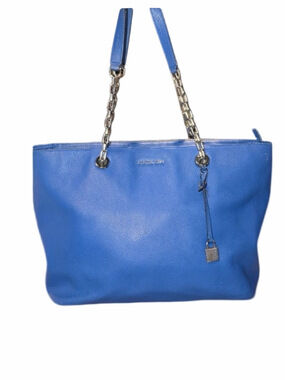 Michael Kors Jet Set Travel Blue Leather Tote Bag